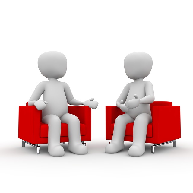 Illustrasjon samtale mellom to personer. Fotograf: 3dman_eu Lisens: CC0